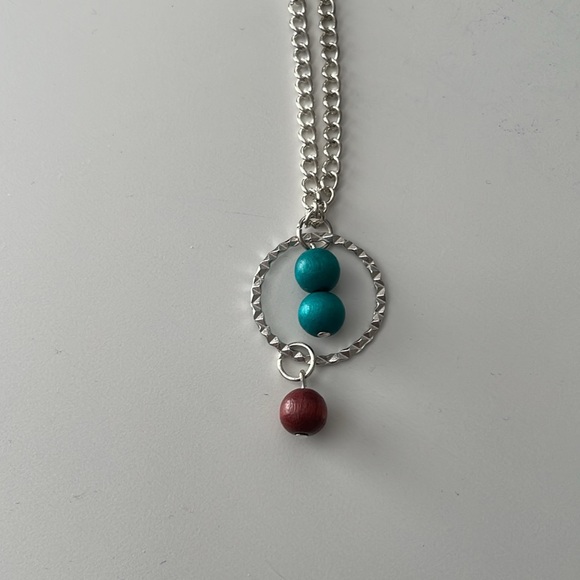 2 for $29 / wooden bead hanging hoop necklace - Picture 5 of 7